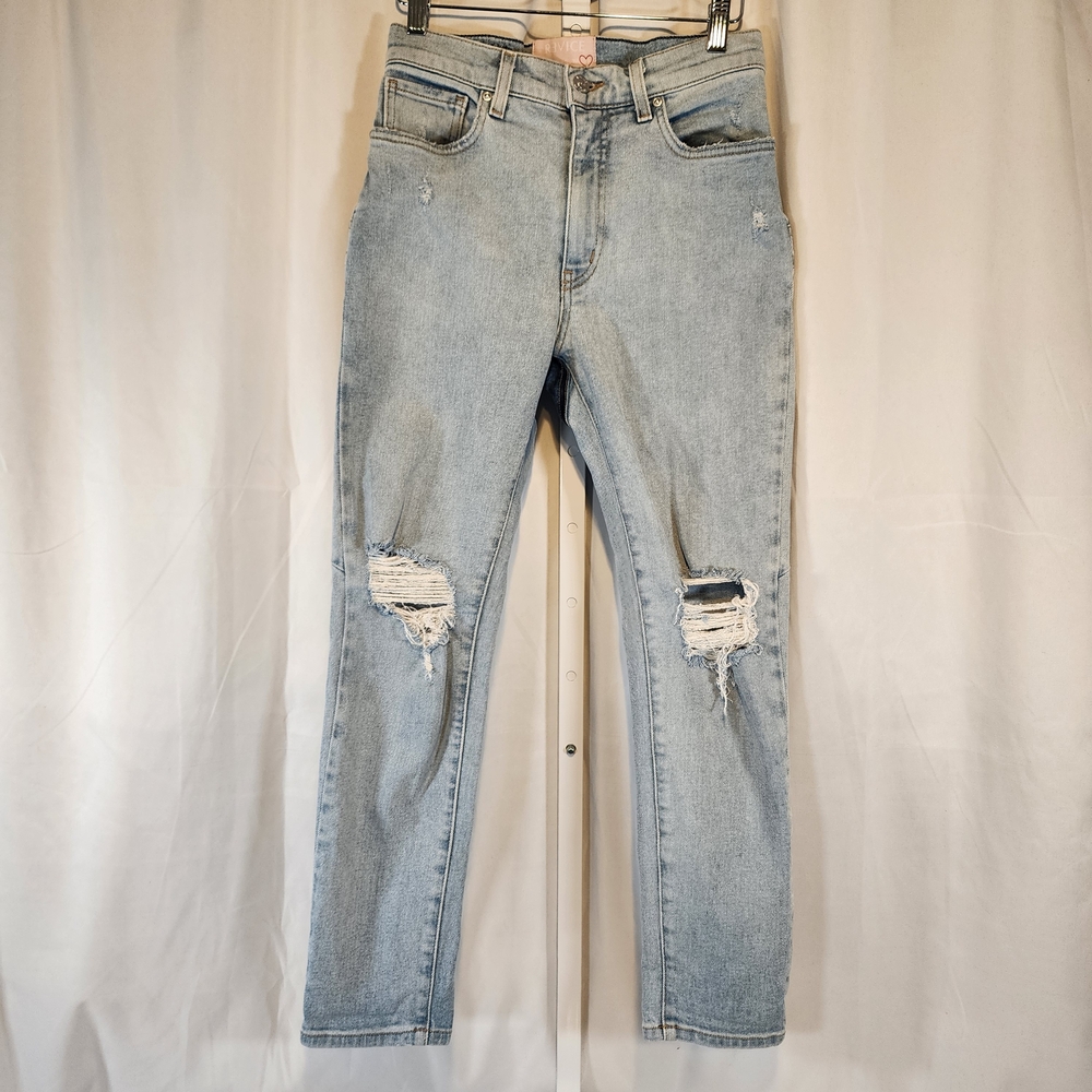 Revice Sz 27 Two Toned Denim Star Butt Skinny Crop Neverland Jeans Pants Zipup